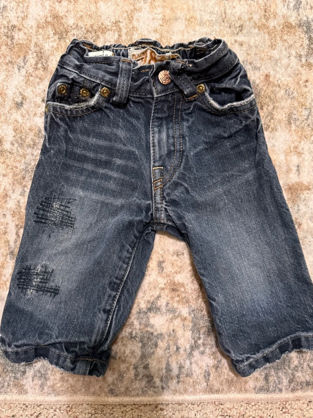 The Children's Place Distressed Baby Denim Jeans - Faux Repair Patches